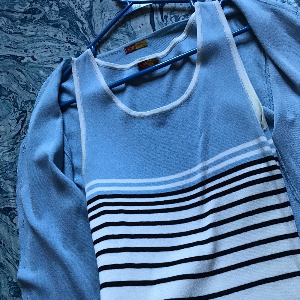 -DG Striped Top and Cardigan Set!!-